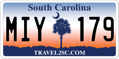 SC license plate MIY179