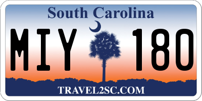 SC license plate MIY180