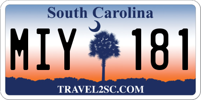 SC license plate MIY181