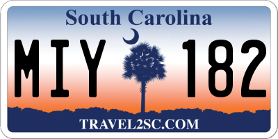 SC license plate MIY182