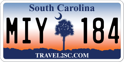 SC license plate MIY184