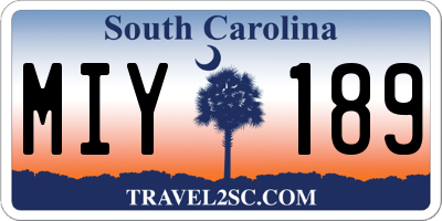 SC license plate MIY189