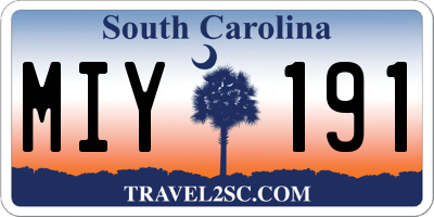 SC license plate MIY191