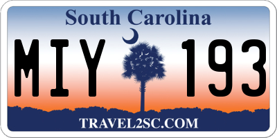SC license plate MIY193