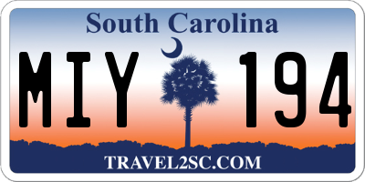 SC license plate MIY194