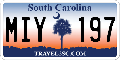 SC license plate MIY197