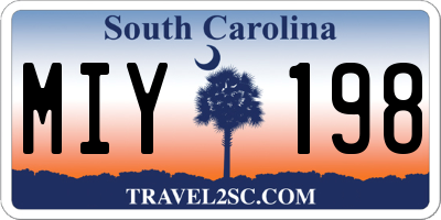 SC license plate MIY198