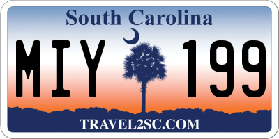 SC license plate MIY199