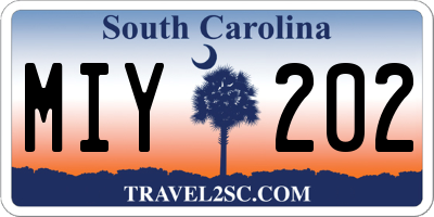 SC license plate MIY202