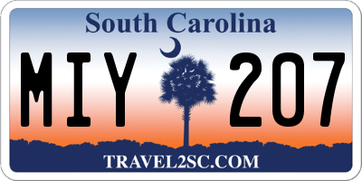 SC license plate MIY207
