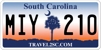 SC license plate MIY210