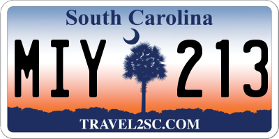 SC license plate MIY213