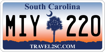 SC license plate MIY220