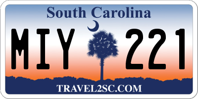 SC license plate MIY221