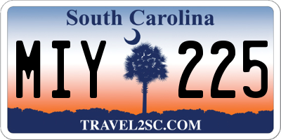 SC license plate MIY225