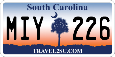 SC license plate MIY226