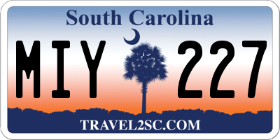 SC license plate MIY227