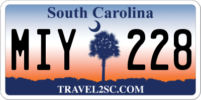 SC license plate MIY228