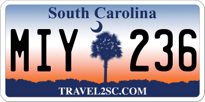 SC license plate MIY236