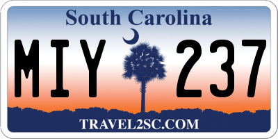SC license plate MIY237