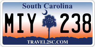 SC license plate MIY238