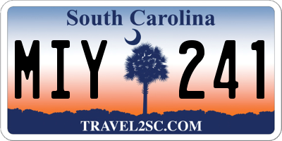 SC license plate MIY241