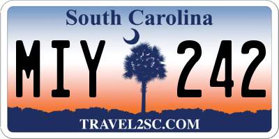 SC license plate MIY242
