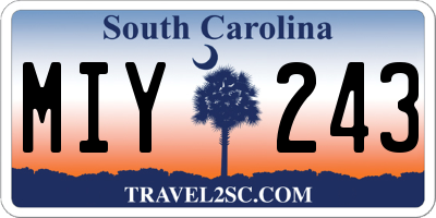 SC license plate MIY243