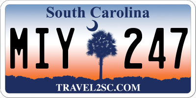 SC license plate MIY247