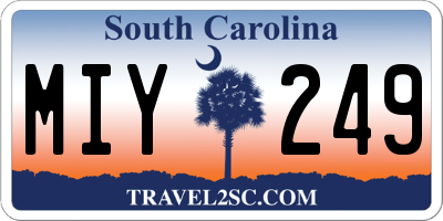 SC license plate MIY249