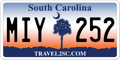 SC license plate MIY252