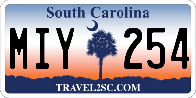 SC license plate MIY254