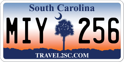 SC license plate MIY256