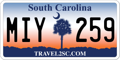 SC license plate MIY259