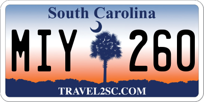 SC license plate MIY260