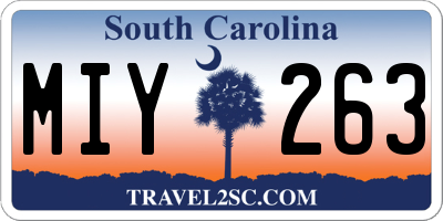 SC license plate MIY263