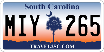 SC license plate MIY265