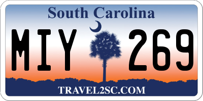 SC license plate MIY269