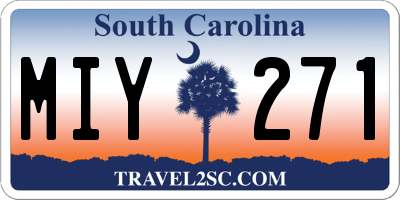 SC license plate MIY271