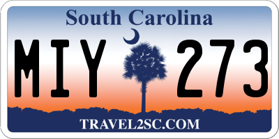 SC license plate MIY273