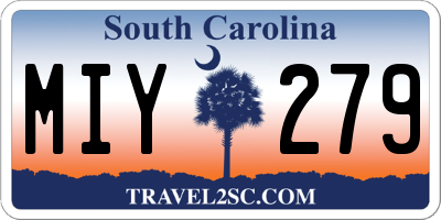 SC license plate MIY279