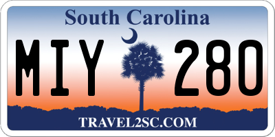 SC license plate MIY280