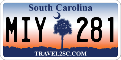 SC license plate MIY281