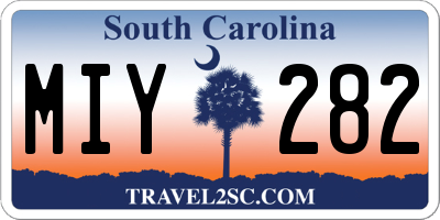SC license plate MIY282