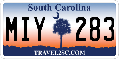 SC license plate MIY283