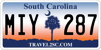 SC license plate MIY287