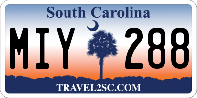 SC license plate MIY288