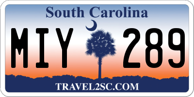 SC license plate MIY289