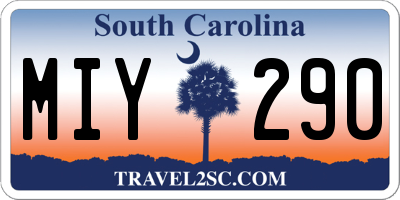 SC license plate MIY290