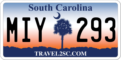 SC license plate MIY293